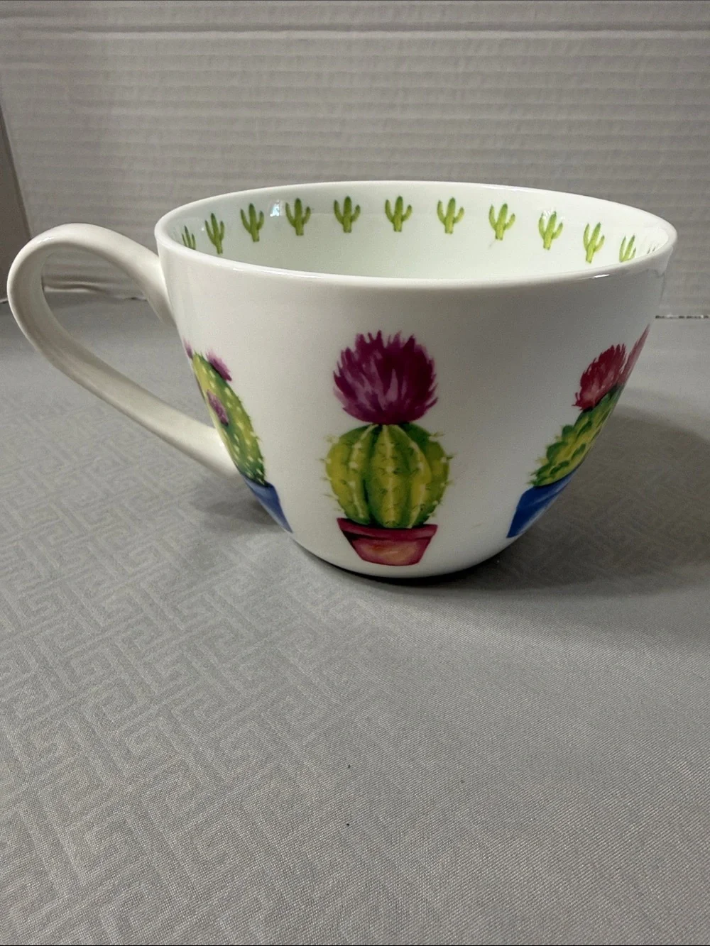 Portobello by Design Desert Cactus Pattern Bone China Oversized Mug Multicolor
